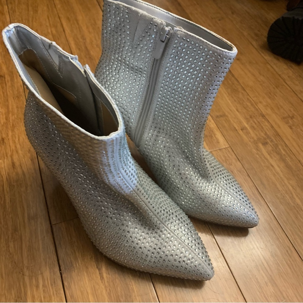 Torrid Silver Rhinestone Pointed Toe Bootie (WW) - Picture 7 of 7